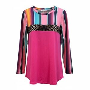 Southern Stitch Multicolor Striped Women's Top - Size Small